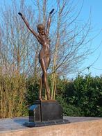 sculptuur, eygptische danderes - 55 cm - brons-marmer, Antiek en Kunst