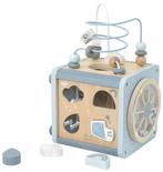 Label Label Blauw Houten Activiteitenkubus, Kinderen en Baby's, Speelgoed | Babyspeelgoed, Verzenden, Nieuw