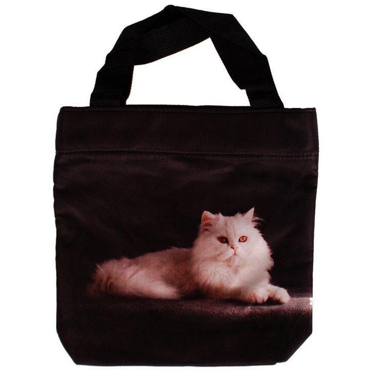 Schoudertasje/Handtasje zwart met witte poes - 21x21cm NIEUW, Sieraden, Tassen en Uiterlijk, Tassen | Schoudertassen, Zwart, Nieuw