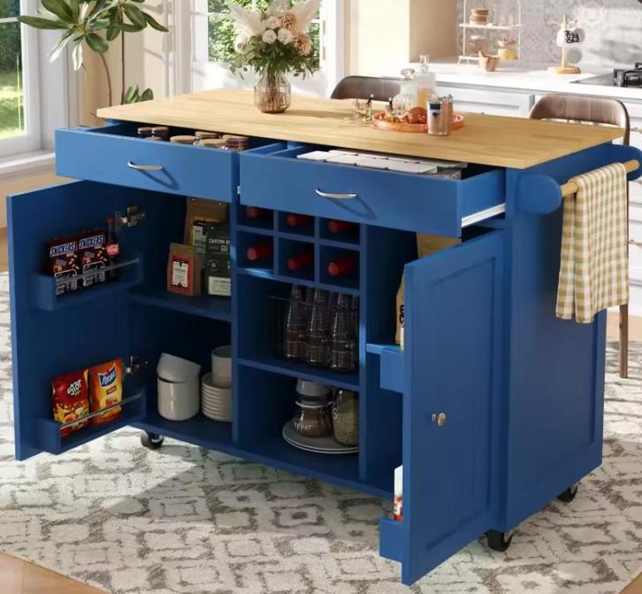 Keukeneiland met Wijnrek & Opbergruimte – 102x45x92 cm, Huis en Inrichting, Keuken | Keukenelementen, Nieuw, Verzenden