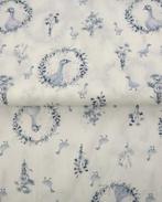 Poplin Katoen Rustieke Ganzen Blauw, Nieuw, Blauw