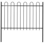 vidaXL Tuinhek met ronde bovenkant 1,8 m staal zwart, Tuin en Terras, Schuttingen, Verzenden, Nieuw, IJzer, 1 tot 2 meter