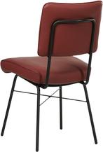 Rode leren industriële design eetkamerstoel - Toledo Leer Ch, Huis en Inrichting, Stoelen, Overige kleuren, Nieuw, Ophalen of Verzenden