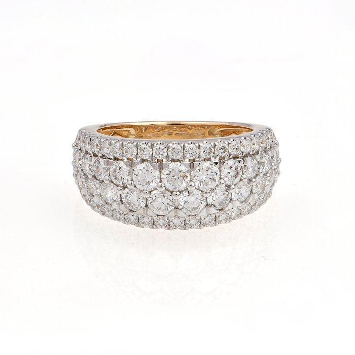 Ring - 14 karaat Geel goud - 2.49ct. tw. Diamant (Lab-grown), Sieraden, Tassen en Uiterlijk, Ringen
