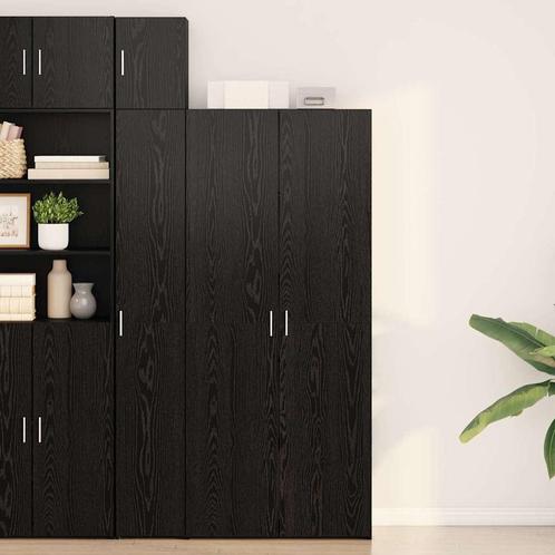 vidaXL Highboard Zwart eiken 40 x 42.5 x 185 cm Bewerkt hout, Huis en Inrichting, Kasten | Buffetkasten, Nieuw, Minder dan 50 cm