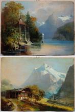 Hubert Sattler (1817-1904) - A pair of Swiss views:, Antiek en Kunst, Kunst | Schilderijen | Klassiek