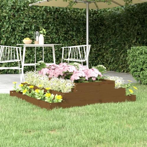 vidaXL Plantenbak 110x110x27 cm massief grenenhout, Tuin en Terras, Bloembakken en Plantenbakken, 100 cm of meer, Nieuw, Hout