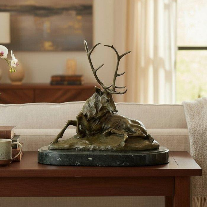 After Antoine-Louis Barye (1796-1875) - sculptuur, Reclining, Antiek en Kunst, Curiosa en Brocante