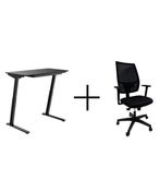 Elektrisch zit-sta bureau + ergonomische bureaustoel, Huis en Inrichting, Bureaus, Ophalen of Verzenden, In hoogte verstelbaar