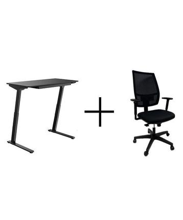 Elektrisch zit-sta bureau + ergonomische bureaustoel