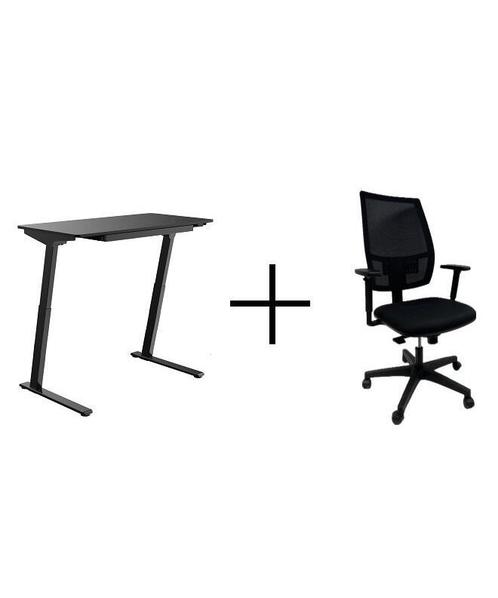 Elektrisch zit-sta bureau + ergonomische bureaustoel, Huis en Inrichting, Bureaus, Elektrisch, In hoogte verstelbaar, Nieuw, Stabureau