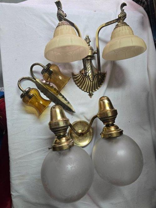 Wandlamp (3) - Opaline glas, Antiek en Kunst, Curiosa en Brocante