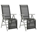 Tuinstoelen Zilver 2 st. Verstelbaar - OP=OP - Kopen!, Tuin en Terras, Ophalen of Verzenden, Nieuw, Textileen
