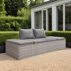 vidaXL Tuinbed 195x60 cm poly rattan grijs, Tuin en Terras, Ligbedden, Verzenden, Nieuw