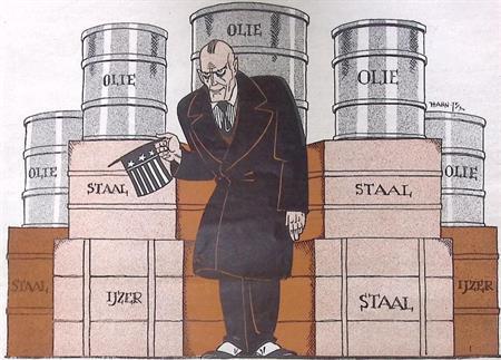 Amerika en de sancties uit 1936 op spotprent (lijst optie), Antiek en Kunst, Kunst | Litho's en Zeefdrukken, Verzenden
