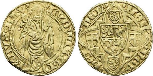 Goud-gulden o Jahr 1422 Pfalz-kurlinie Ludwig Iii 1410-1436, Postzegels en Munten, Munten | Europa | Niet-Euromunten, Verzenden