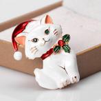 MloveAcc kerst mooie kat vorm broches wit emaille dier br...