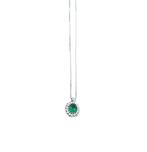 Halsketting - 18 karaat Witgoud - 0,62ct. tw. Smaragd -, Nieuw