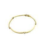 8 Krt. Fantasie schakel armband | 19 cm (zirconia, geelgoud), Sieraden, Tassen en Uiterlijk, Antieke sieraden, Ophalen of Verzenden