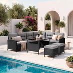 Wicker zitgroep Barletta - zwart / grijs, Tuin en Terras, Tuinsets en Loungesets, Verzenden, Nieuw