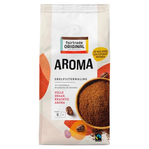 6x Fairtrade Original Koffie Aroma Snelfiltermaling 250 gr, Boeken, Gezondheid, Dieet en Voeding, Nieuw, Verzenden