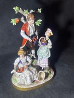 Carl Thieme, Potschappel - Beeldje - Trois paysans cueillant, Antiek en Kunst