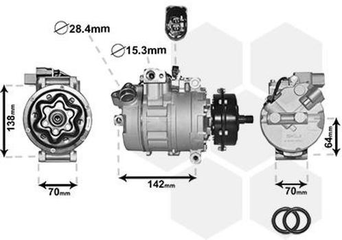 AIRCO COMPRESSOR VOOR VW TOUAREG 2002-2006 7H0820805C, Auto-onderdelen, Airco en Verwarming, Nieuw, Ophalen of Verzenden