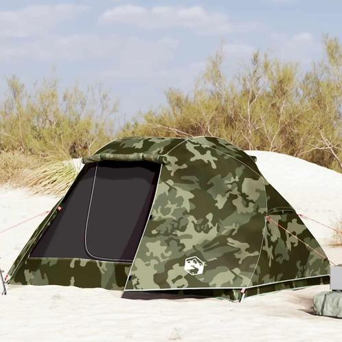 vidaXL Vistent 5-persoons waterdicht camouflage, Caravans en Kamperen, Tenten, Nieuw, tot en met 2, Verzenden