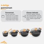 2dekans | ETA Titanium Pannenset met Glazen Deksel voor alle, Witgoed en Apparatuur, Kookplaten, Ophalen of Verzenden, Zo goed als nieuw