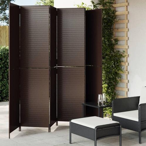 vidaXL Kamerscherm 6 panelen poly rattan bruin, Huis en Inrichting, Woonaccessoires | Kamerschermen, Nieuw, Verzenden