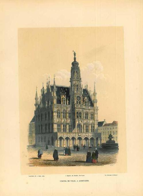 Zicht op Oudenaarde, Antiek en Kunst, Kunst | Etsen en Gravures