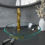vidaXL Wastafel met kraan en pop-up afvoer gehard glas, Verzenden, Nieuw
