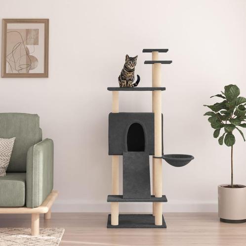 vidaXL Kattenmeubel met sisal krabpalen 153 cm donkergrijs, Dieren en Toebehoren, Katten-accessoires, Nieuw, Verzenden