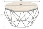 Salontafel DIAMOND 70cm rek ijzer messing top travertijn -, Huis en Inrichting, Ophalen of Verzenden, Nieuw
