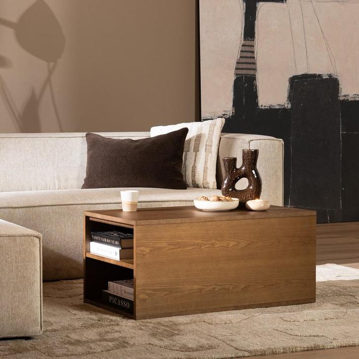 50% Korting: Salontafel Jaxx rustiek eiken 88x46 cm, Huis en Inrichting, Tafels | Salontafels, Zo goed als nieuw, Eikenhout, Rechthoekig