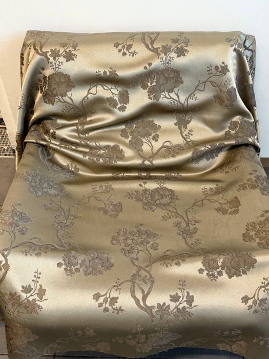 Lampasso in zijde met gevlochten bloemrijke ranken – sobere, Antiek en Kunst, Antiek | Kleden en Textiel