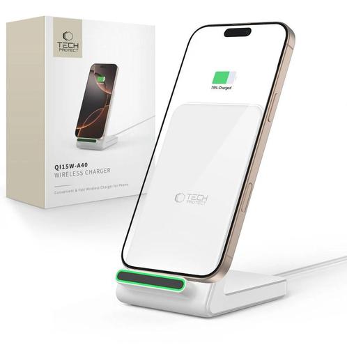 Tech-Protect Draadloze oplader USB-C Wit, Telecommunicatie, Mobiele telefoons | Telefoon-opladers, Nieuw, Verzenden