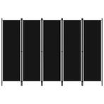 vidaXL Kamerscherm met 5 panelen 250x180 cm zwart, Huis en Inrichting, Woonaccessoires | Kamerschermen, Verzenden, Nieuw