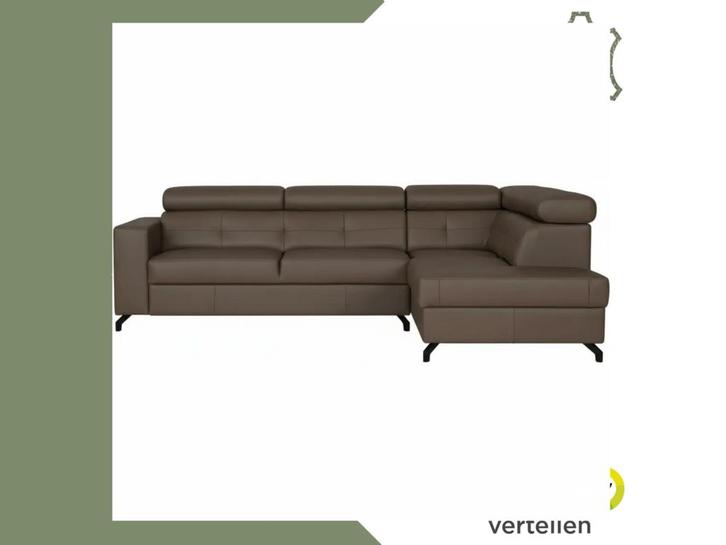 Leren hoekbank Nova - 2.5-zits arm links + Longchair arm, Huis en Inrichting, Banken | Bankstellen, 250 tot 300 cm, 75 tot 100 cm