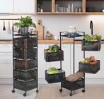 Roterend Opbergrek 6 Lagen – Metalen Fruitmand Keuken, Huis en Inrichting, Keuken | Keukenelementen, Verzenden, Nieuw