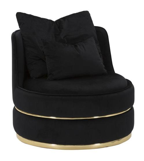 FAUTEUIL PARIJS SPACE NERO/GOUD CM Ø 84X72, Huis en Inrichting, Fauteuils, Ophalen of Verzenden