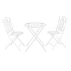 Bistroset Biella metaal tuintafel met 2 tuinstoelen wit, Tuin en Terras, Verzenden, Nieuw