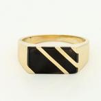 Ring - 14 karaat Geel goud - Onyx, Nieuw