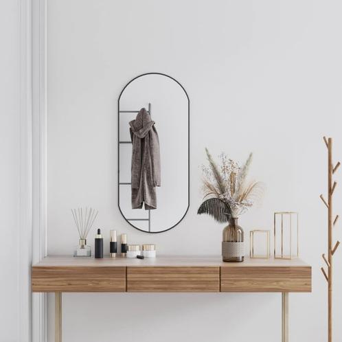 vidaXL Wandspiegel 90x40 cm ovaal zwart, Huis en Inrichting, Woonaccessoires | Spiegels, Nieuw, Verzenden