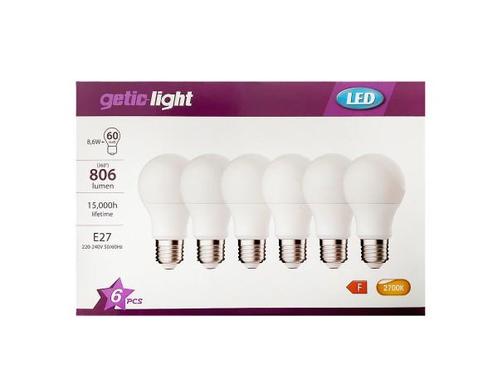 Veiling - 10x Energetic A60 Frost LED-lamp 8,6W 2700K E27 6-, Huis en Inrichting, Lampen | Spots