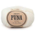 DROPS Puna Uni Colour - 01 naturel - Wol Garen, Ophalen of Verzenden, Nieuw