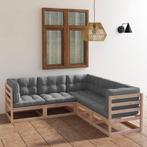 vidaXL 5-delige Loungeset met kussens massief grenenhout, Tuin en Terras, Tuinsets en Loungesets, Verzenden, Nieuw, Loungeset