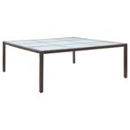 vidaXL Tuintafel 200x200x74 cm poly rattan bruin, Verzenden, Nieuw