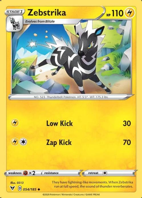 zebstrika 054/185 Vivid Voltage, Hobby en Vrije tijd, Verzamelkaartspellen | Pokémon, Losse kaart, Nieuw, Foil, Ophalen of Verzenden