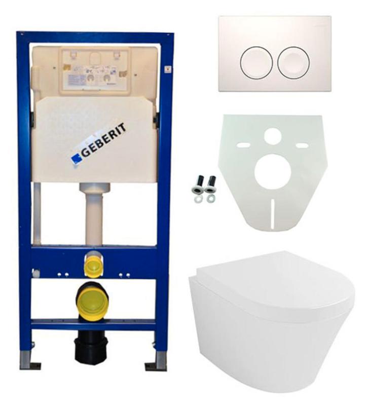 Geberit UP 100 Vesta wc+zitt.+ Delta 21 wit, Doe-het-zelf en Verbouw, Sanitair, Nieuw, Verzenden